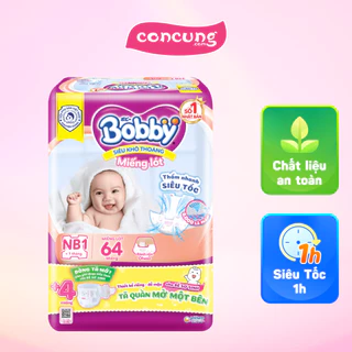 Miếng lót Bobby (Newborn 1, dưới 5 kg, 64 miếng)