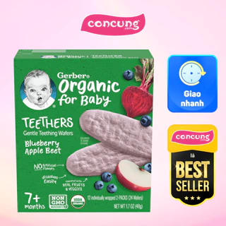 Bánh gạo hữu cơ Gerber Organic vị việt quất táo củ cải đỏ