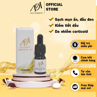 Serum giảm mụn ẩn mụn đầu đen antiacne 10+ ADA COSMETIC sạch mụn sáng da, hết sần vỏ cam-kiềm dầu 5ml