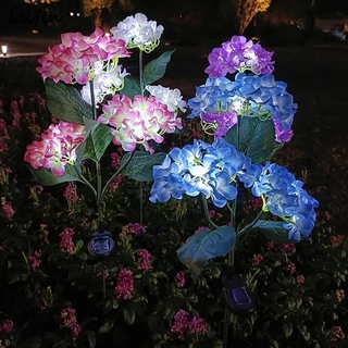 Laifen Đèn lồng hoa cẩm tú cầu năng lượng mặt trời 3 đầu mới trang trí sân vườn ngoài trời LED mô phỏng đèn lồng