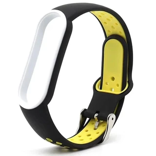 Dành Cho Xiaomi Mi band 5 4 3 6 Dây Đeo Đôi Màu Silicon Dây Đeo Tay Vòng Tay Thay Thế Cho Xiaomi band 4 MiBand 3 5 6 Dây Đeo