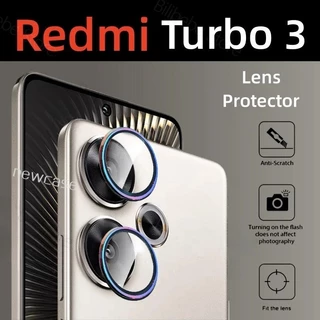 Màu Sắc Vòng Kim Loại Bảo Vệ Camera Ống Kính Cho Redmi Turbo 3 5G 2024 RM Turbo3 Vỏ Máy Ảnh Bảo Vệ Màn Hình Kính Cường Lực