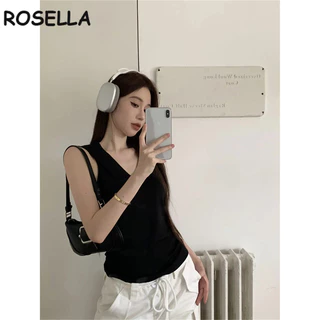 Rosella Áo 2 dây áo ba lỗ Thời trang hàn quốc trendy sang trọng thông thường chic WBX2450MGN 20Z240515