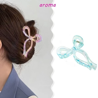 Vuốt Tóc Nơ AROMA, Kẹp Vuốt Nơ Phong Cách Hàn Quốc Bằng Nhựa, Mũ Thời Trang Kẹp Laser Kẹp Cá Mập Lớn Bé Gái