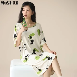 Mushiqi Bộ Đồ Ngủ Nữ Dễ Thương Mỏng Modal Bộ Đồ Ngủ Tay Ngắn Quần Áo Nhà