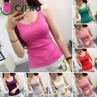 Cyfro Áo Tank Top, Áo hai dây không tay ren, Dệt kim thẩm mỹ mỏng đơn giản Áo Vest nữ bé gái