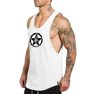 American Retro Tank Top dành cho nam Thể hình mùa hè Áo thể thao không tay dáng rộng thoáng khí