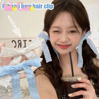 Kẹp Tóc Ren Nơ Ruy Băng - Vintage, Ngọt Ngào, Phong Cách INS - Kẹp Tóc Đuôi Ngựa - Kẹp Tóc Side Bangs - Mặc Hàng Ngày - Phụ Kiện Tóc - Kẹp Đầu Nơ