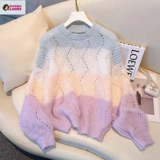 Áo sweater Tay Dài Dáng Rộng Kiểu Hàn Quốc Thời Trang Cho Nữ e89o E89