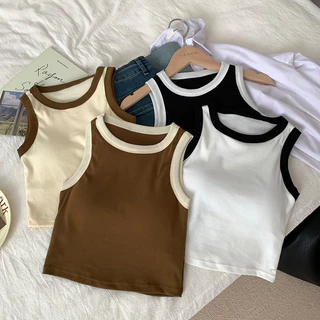 Áo Ba lỗ Nữ Cotton Mềm Mịn Kèm Mút Đệm Ngực，Ão nǔ croptop💕