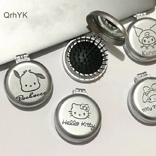 Nhà Máy Thời Trang Hello Kitty Sanrio Gấp Tóc Tạo Kiểu Tóc Có Gương My Melody Cinnamoroll Anime Du Lịch Di Động Lược Nhỏ Dụng Cụ QrhYK