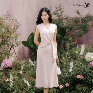 Đầm ôm xếp hoa eo nữ IVY moda MS 41M8424