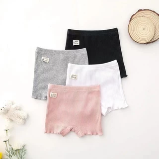 Quần an toàn chống chói cotton nguyên chất thoải mái cho bé gái Quần short màu trơn có quần lót đáy