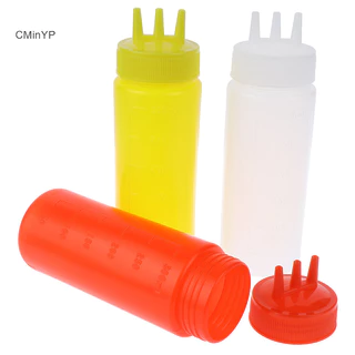 Cminyp 3 Lỗ Bóp Chai Nước Sốt gar Dầu sốt cà chua Gravy Cruet Gia vị phân phối vinh quang