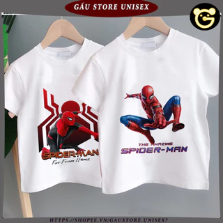 HOT ÁO THUN người nhện spiderman UNISEX PHÔNG TRẮNG TAY NGẮN NAM NỮ GIA ĐÌNH CẶP ĐÔI SIZE TRẺ EM BÉ TRAI GÁI