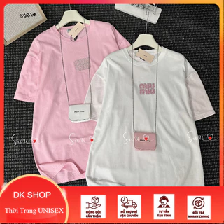 Áo Thun Miu Đá Chữ Hồng 💖 Áo Phông Cotton Dày Dặn Dáng Rộng Nữ Tính DK271