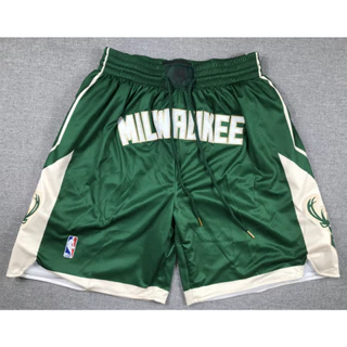 2023 mới NBA nam Milwaukee Bucks Antetokounmpo Middleton Allen logo lớn thêu quần short bóng rổ quần xanh
