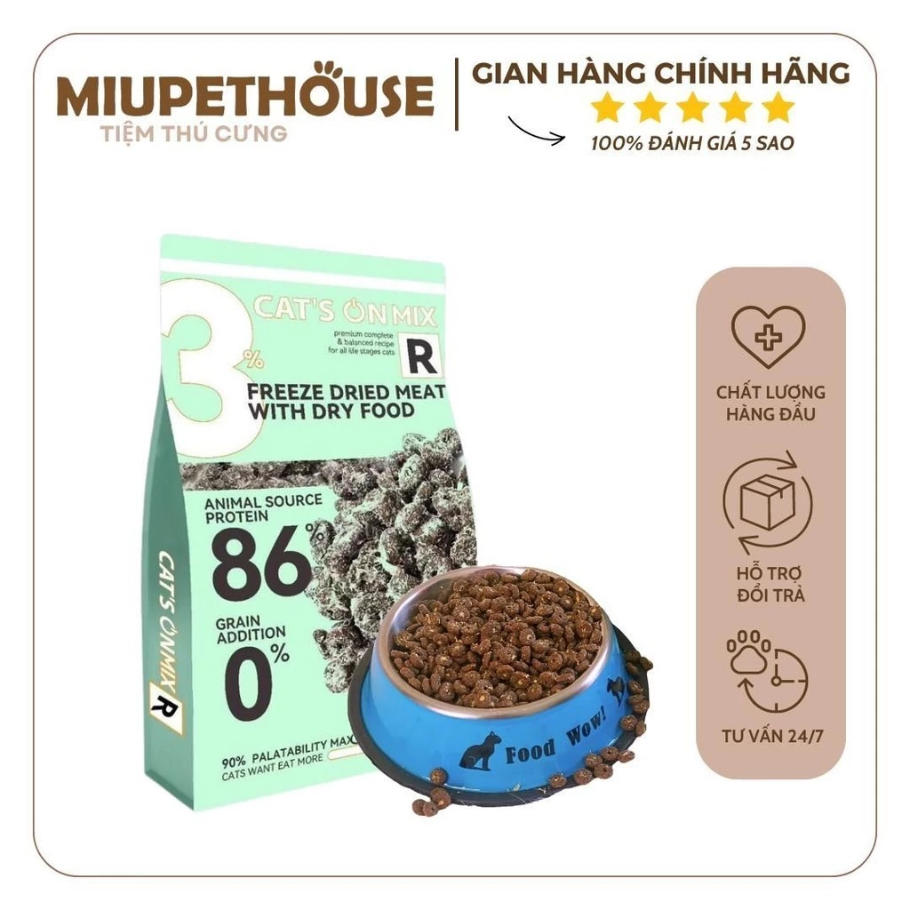 [Bịch 1.4KG] Hạt cho mèo Cat’s on mix R ruốc gà GrainFree cho mèo mọi lứa tuổi - MiuPet House