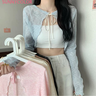 SUNNYCOLOR áolen áo cardigan khoác tingoan  Minimalist Korean xu hướng Stylish A21K0H8 17Z240425