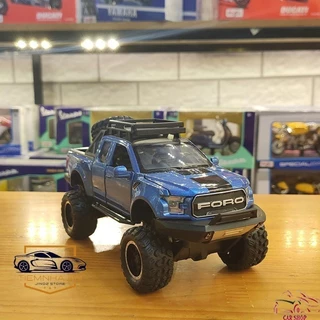 XE MÔ HÌNH SẮT FORD F150 OFFROAD Tỉ Lệ 1:32 Hãng Miniauto màu xanh