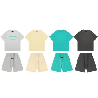 [Giảm giá hấp dẫn] Bộ quần Short ngắn tay 100% Cotton Fear of God Essentials