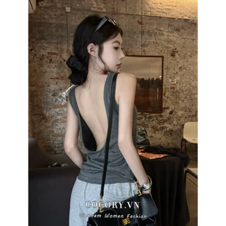 Cocorygirl Thời Trang Mùa Hè Tất Cả Trận Đấu Gợi Cảm Lưng Rỗng Ra Sling Vest Quần Áo Nữ Rời Top