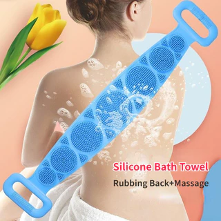 Khăn tắm Silicone Bàn chải tắm Unisex Khăn tắm hai mặt chắc chắn Chà lưng Dụng cụ tắm