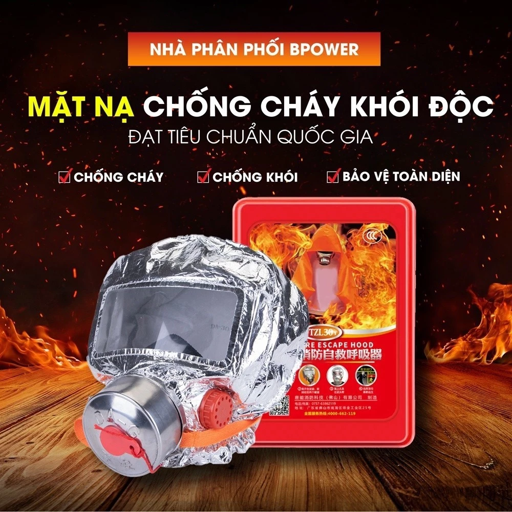 mặt nạ chống khói Mặt nạ phòng độc chữa cháy tiêu chuẩn quốc gia - bảo vệ toàn diện: Mặt nạ phòng độc chống khói, bảo vệ mắt và đầu khỏi nhiệt độ cao! dây thoát hiểm nhà cao tầng thang dây thoát hiểm thang thoát hiểm