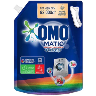 Nước giặt OMO Matic Bền Đẹp cửa trước 3,6kg- Tinh dầu thơm cửa trên 3,6kg