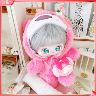 {Halfa} Hoạt Hình Hình Gấu Trang Trí Dâu Tây Quần Áo Búp Bê Có Tay Áo 20cm Nhà Chơi Búp Bê Nhồi Bông Mini Sang Trọng Áo liền quần Phụ Kiện