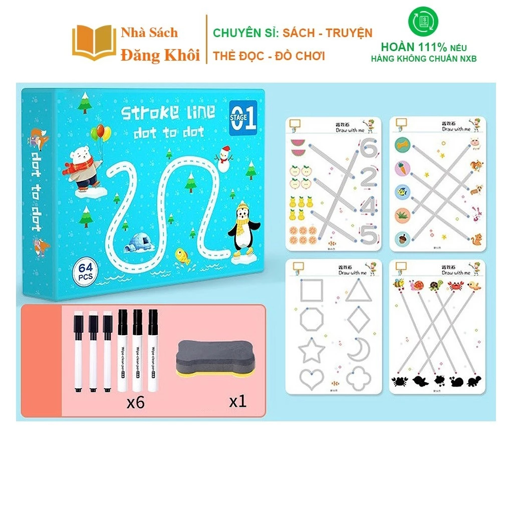 Tập Tô Vẽ Thông Minh Xoá Được 64 Trang - Đồ Chơi Giáo Dục Toàn Diện Montessori Cho Bé