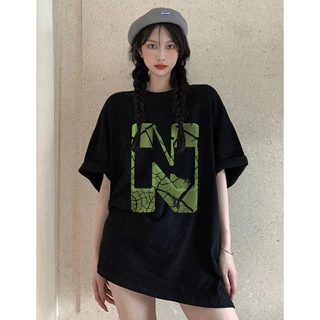 NRVP 100% Cotton Tay Ngắn Oversize Unisex Áo Thun Plus Size Người Phụ Nữ Tee Baggy Hoạt Hình Áo