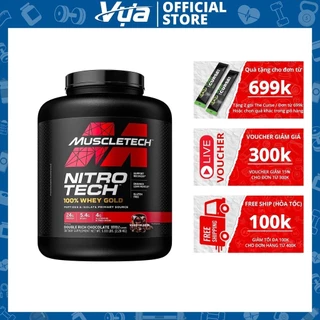 Bột Protein MuscleTech - Nitro-Tech Whey Gold (5 Lbs) - Tăng Cơ, Phục Hồi Nhanh, Hỗ Trợ Tập Luyện Chính Hãng