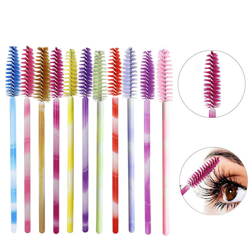 Đen Dùng Một Lần Mascara Bàn Chải Lông Mi Lược Uốn Lông Mày Lược Trang Điểm Lông Mi Màu Hồng Hai Màu Di Động