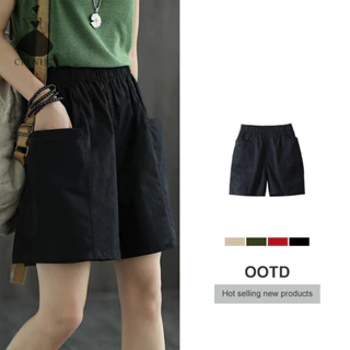 Crlnhc Size Lớn Thường Ngày Rời Sinh Viên Ống Thẳng Bảo Hộ Lao Động Quần Ba Phần Tư Quần Short Cotton Và Vải Lanh vn