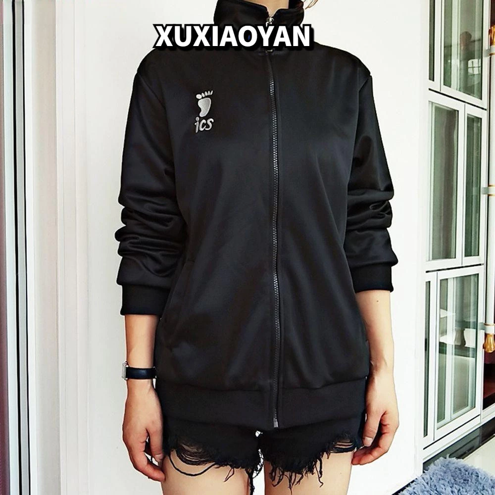 Xuxiaoyan Back2life Anime Haikyuu Áo choàng sáng tạo dành cho nữ Zecun Land Karasuno Đen Trường trung học Unisex Bóng đá Đồng phục Câu lạc bộ