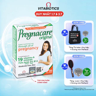 Viên Uống Cho Phụ Nữ Mang Thai Và Cho Con Bú Vitabiotics PREGNACARE ORIGINAL Bổ Sung Vitamin & Khoáng Chất Hộp 30 Viên