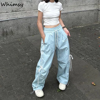 Whimsy Xuân Hè Mỹ Bộ đồ công sở thể thao ống rộng dopamine dành cho nữ