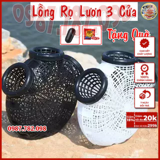 Rọ Bẫy Lươn 3 Cửa Nhựa PP Thái Lan - Bẫy Tôm, Cua, Cá, Lươn, Trạch - Phiên Bản 2024 + Tặng Mồi