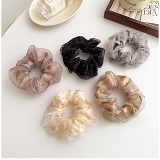 Organza Kim Cương Giả Ruột Lớn Dây Buộc Tóc Thời Trang Internet Người Nổi Tiếng Phong Cách Hàn Quốc Retro Tính Khí Dây Cao Su Đàn Hồi Cao Phụ Kiện Tóc