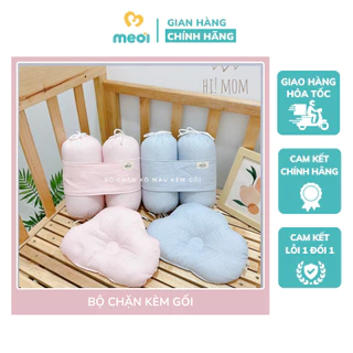 Bộ chặn Xô muslin  kèm gối đám mây/ gối xô 8 lớp Himom cho trẻ sơ sinh