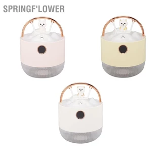 SpringF'lower Máy Tạo Độ Ẩm Mini 600Ml 40Ml/H Chế Kép Gấu Xoay Đèn Ngủ Sạc USB Để Bàn Cho Phòng Văn xe Ô Tô