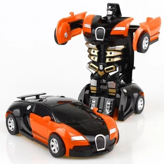 Đồ chơi Robot Bugatti biến dạng Hit Impact với chức năng kéo lại