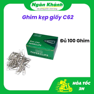 1 hộp nhỏ Ghim kẹp giấy C62 đủ 100 ghim mã SP000395 - Vppngankhanh