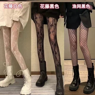 Tất Trắng Nhật Bản Ren Hoa Mây Retro Nữ lolita Đáy Lưới Vớ Rỗng Đen Slolita Quần 7QJF