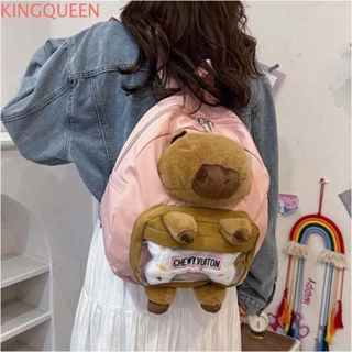 Ba lô sang trọng KINGQUEEN Capybara, Túi đeo vai Capybara động vật dung tích lớn, Quà tặng Túi đi học Túi lưu trữ phong cách Hàn Quốc Túi xách Capybara hoạt hình Trường học