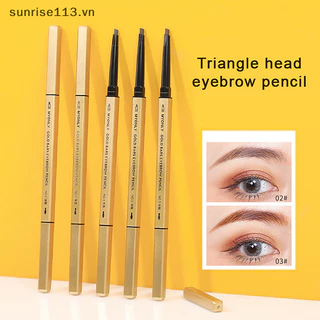 Beauty Ultra Fine Triangle Bút chì kẻ mày Chính xác Brow Definer Long Lasg Chống nước Màu vàng nâu và cà phê Eye Brow Trang điểm 3 màu.