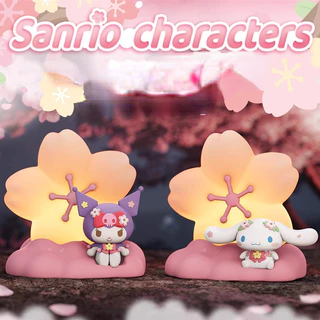 Sanrio Kuromi Cinnamoroll Đèn Ngủ Mù Hộp Hoa Anh Đào Mùa Series Hình Trang Trí Phòng Ngủ Bé Gái Quà Tặng Sinh Nhật