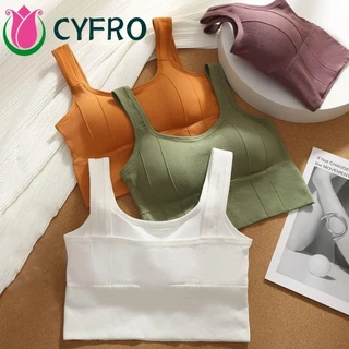 Cyfro Quần Lót Nữ Thiết Kế Thời Trang Cổ Chữ U Xốp Chủ Đề Yoga Lưng Camisoles