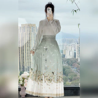 Hua Yuerong Original [Shili Peach Blossom] Hanfu Nữ Thêu Mặt Ngựa Phù Hợp Với Phong Cách Trung Hoa Mới Xuân Hè Phong Cách Thu IBC7